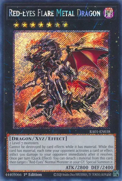 Red-Eyes Flare Metal Dragon (Platinum Secret Rare) RA01-EN038 (25th Anniversary Rarity Collection)