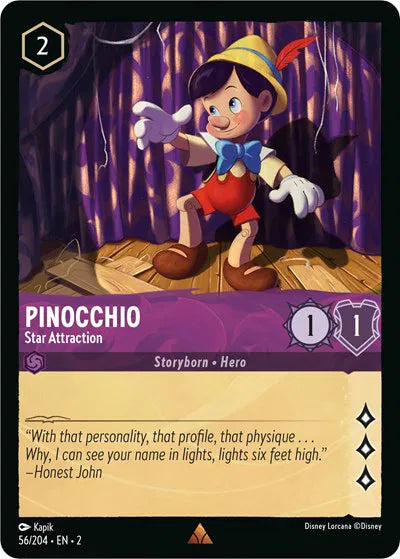 Pinocchio - Star Attraction 56/204 · Normal (Rise of the Floodborn)