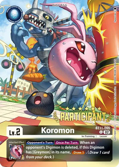 Koromon (Digimon 3-On-3 November 2023 Participation) BT11-005 U (Dimensional Phase)
