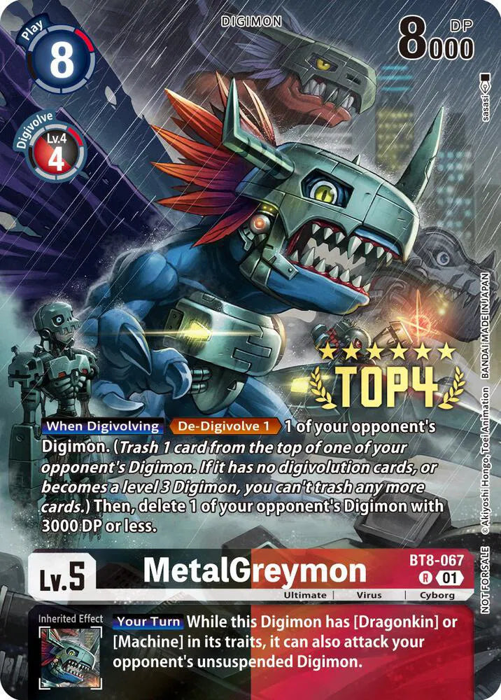 MetalGreymon (Digimon 3-On-3 Top 4) BT8-067 R (New Awakening)