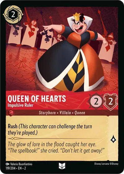Queen of Hearts - Impulsive Ruler 119/204 · Normal (Rise of the Floodborn)