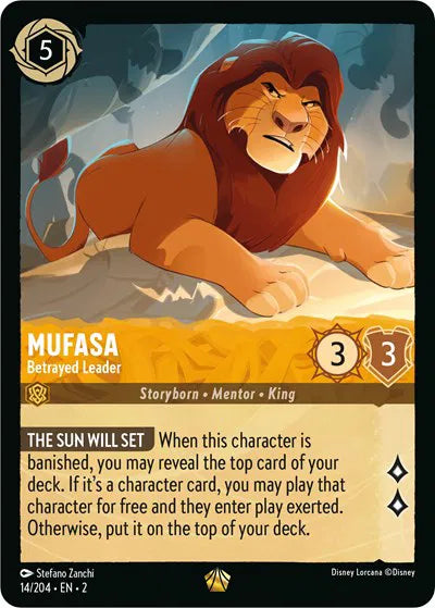 Mufasa - Betrayed Leader 14/204 · Normal (Rise of the Floodborn)
