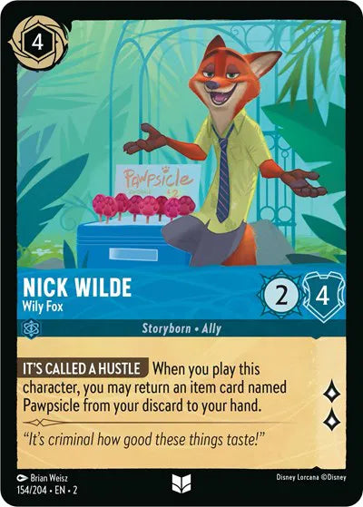 Nick Wilde - Wily Fox 154/204 · Normal (Rise of the Floodborn)