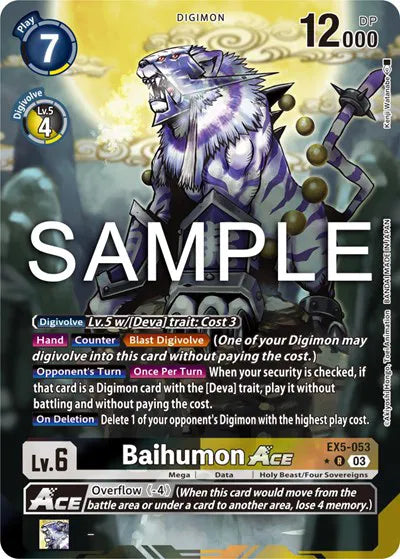 Baihumon Ace (Alternate Art) EX5-053 R (Animal Colosseum)