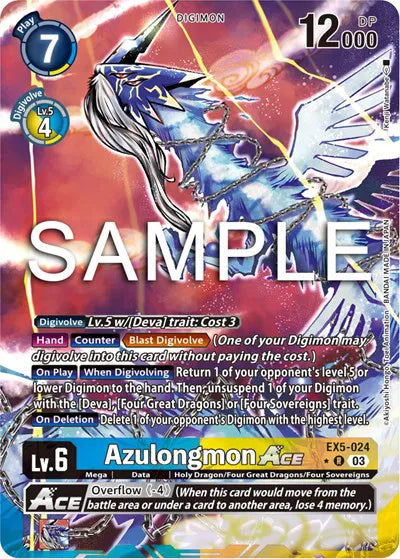 Azulongmon Ace (Alternate Art) EX5-024 R (Animal Colosseum)