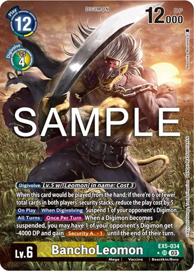 BanchoLeomon (Alternate Art) EX5-034 SR (Animal Colosseum)