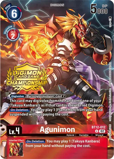 Agunimon (Championship 2023 Tamers Pack) BT12-012 U (Across Time)