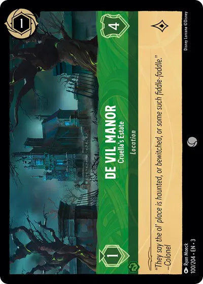 De Vil Manor - Cruella's Estate 100/204 · Normal (Into the Inklands)