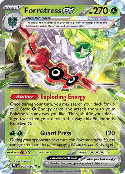 Pokémon Forretress ex Double Rare 002/091