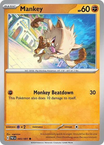 Mankey 045/091 · Normal (Paldean Fates)