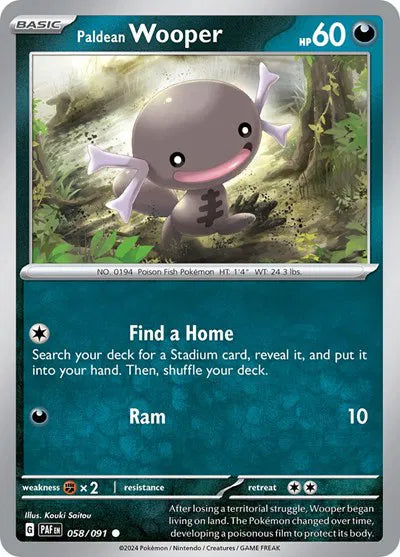 Paldean Wooper 058/091 · Reverse Holofoil (Paldean Fates)