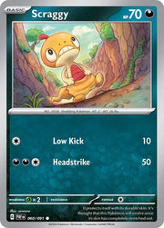 Scraggy 060/091 · Reverse Holofoil (Paldean Fates)