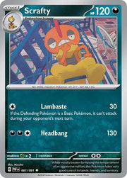 Scrafty 061/091 · Normal (Paldean Fates)