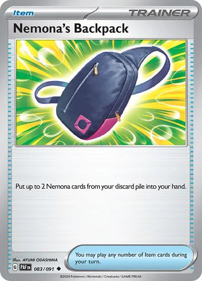 Nemona's Backpack 083/091 · Reverse Holofoil (Paldean Fates)