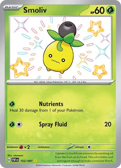 Smoliv 102/091 · Holofoil (Paldean Fates)