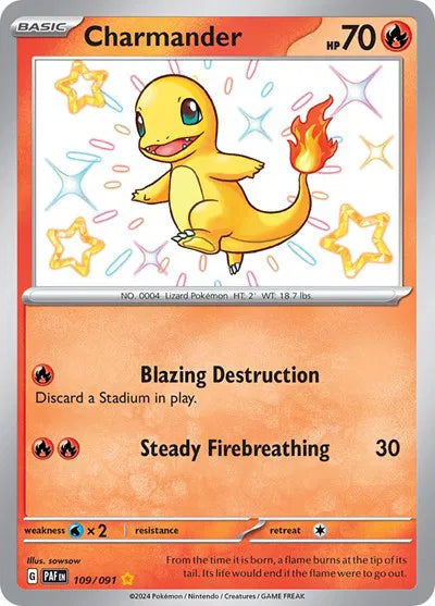 2024 POKEMON PAF EN-PALDEAN FATES #109 CHARMANDER SHINY RARE - PSA GEM MINT 10