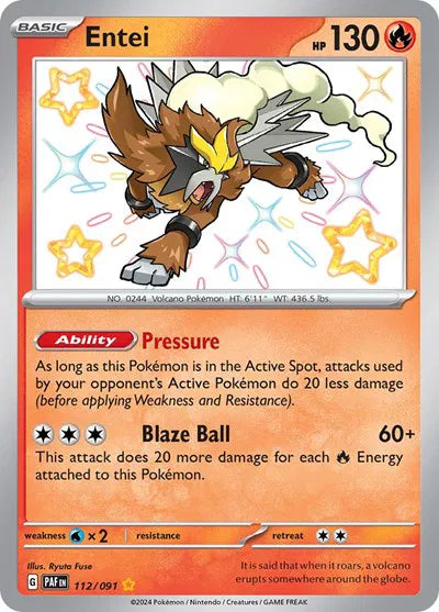Entei 112/091 (Paldean Fates)