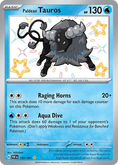 Paldean Tauros 120/091 · Holofoil (Paldean Fates)