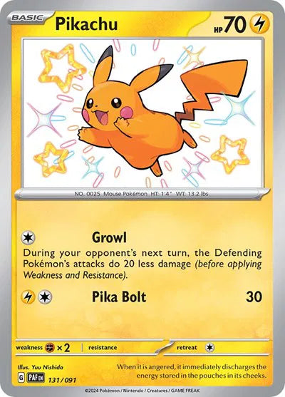 Pikachu 131/091 - Paldean Fates - Shiny Rare