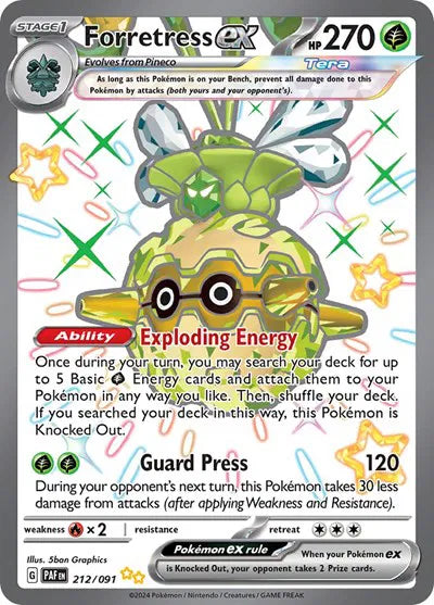 Forretress ex 212/091 Paldean Fates Shiny Ultra Rare