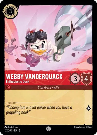 Webby Vanderquack - Enthusiastic Duck 127/204 · Normal (Into the Inklands)