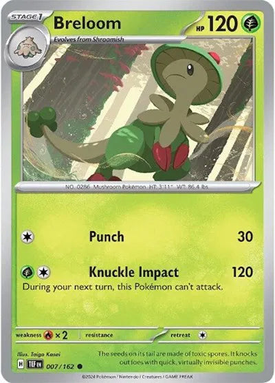 Breloom 007/162 · Reverse Holofoil (Temporal Forces)