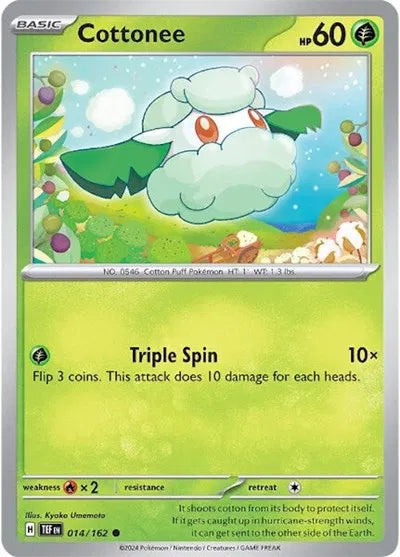 Cottonee 014/162 · Reverse Holofoil (Temporal Forces)