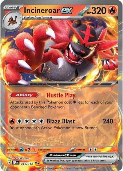 Incineroar ex 034/162 (Temporal Forces)