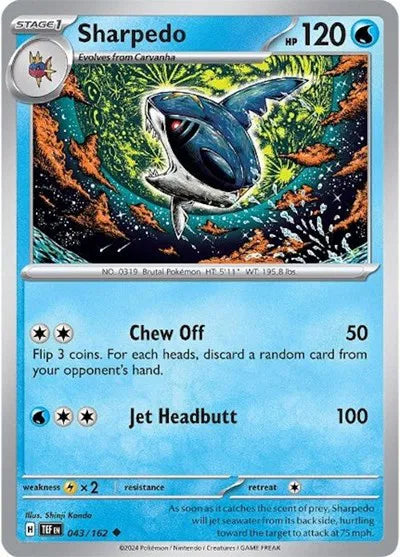 Sharpedo 043/162 · Reverse Holofoil (Temporal Forces)