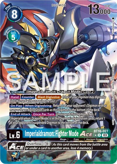 Imperialdramon: Fighter Mode Ace (Alternate Art) BT16-027 R (Beginning Observer)