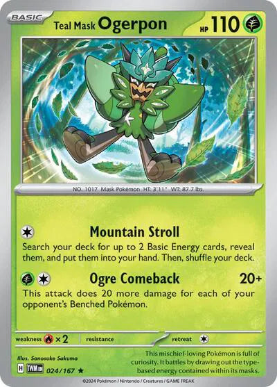 Teal Mask Ogerpon 024/167 · Holofoil (Twilight Masquerade)