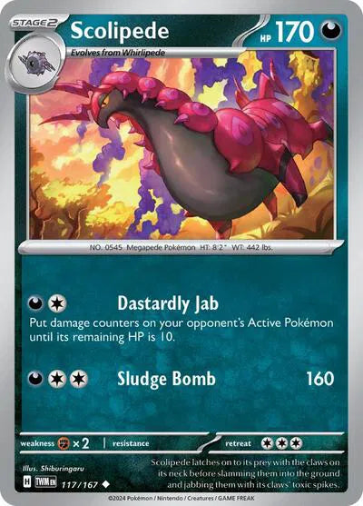 Scolipede 117/167 · Reverse Holofoil (Twilight Masquerade)