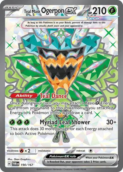 Teal Mask Ogerpon ex Twilight Masquerade Ultra Rare 190/167