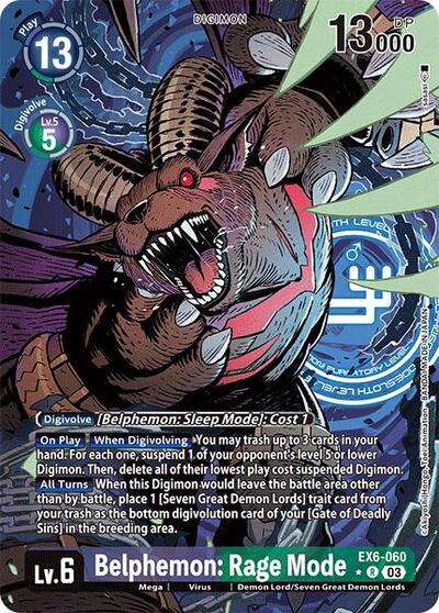 Belphemon: Rage Mode (Alternate Art) EX6-060 R (Infernal Ascension)