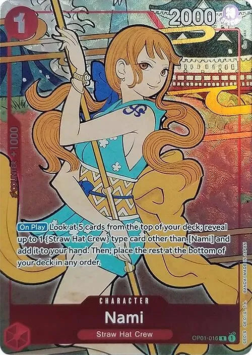 Nami (English Version 1st Anniversary Set) OP01-016 (One Piece Promotion Cards) — PSA 10