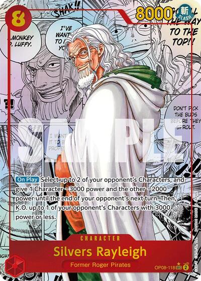 Silvers Rayleigh (Parallel) (Manga) OP08-118 (Two Legends) — PSA 10