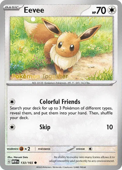 Eevee (Pokemon Together) 133/165 (Miscellaneous Cards & Products) — PSA 9