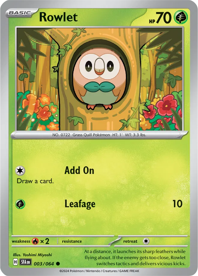 Rowlet 003/064 · Normal (Shrouded Fable)