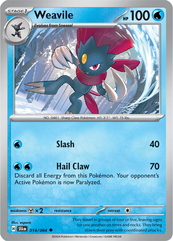 Weavile 014/064 · Reverse Holofoil (Shrouded Fable)
