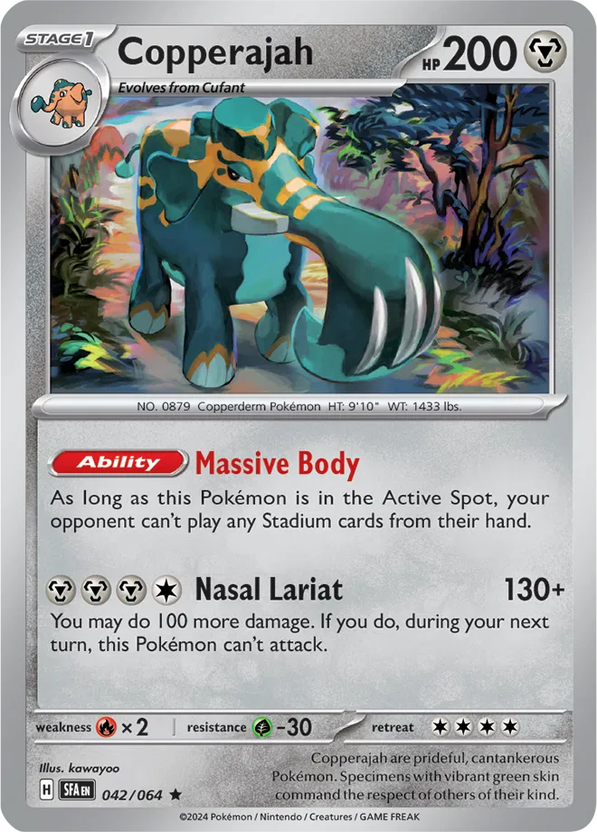 Copperajah 042/064 · Reverse Holofoil (Shrouded Fable)