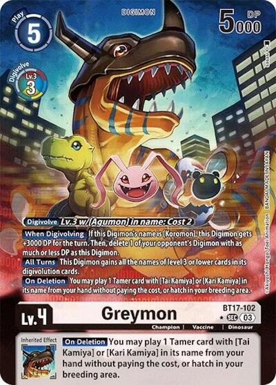 Greymon (Alternate Art) BT17-102 SEC (Secret Crisis)