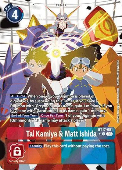 Tai Kamiya & Matt Ishida (Alternate Art) BT17-081 R (Secret Crisis)