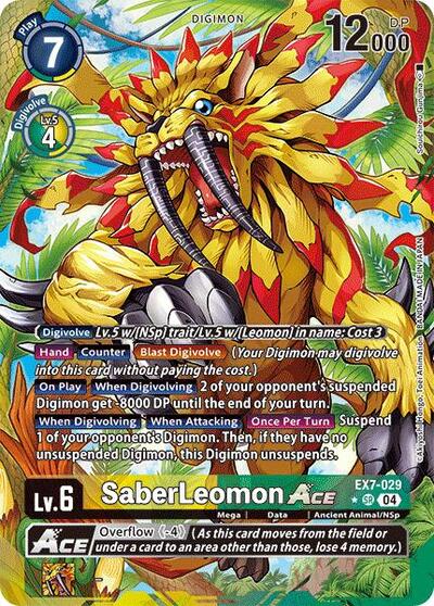 SaberLeomon ACE (Alternate Art) EX7-029 SR (Digimon LIBERATOR)