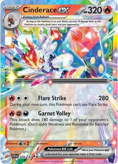Cinderace ex 028/142 · Holofoil (Stellar Crown)