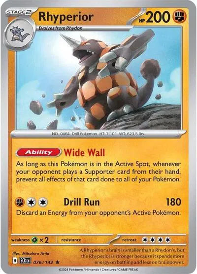 Rhyperior 076/142 · Reverse Holofoil (Stellar Crown)