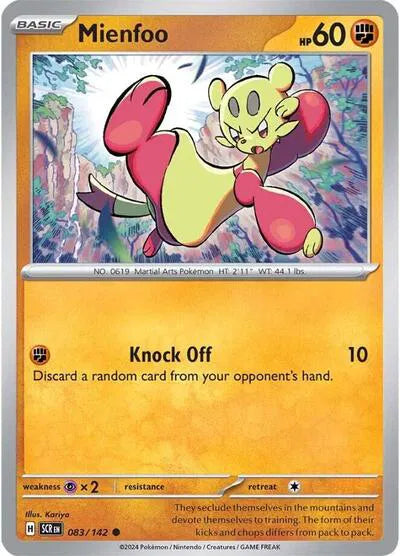 Mienfoo 083/142 · Reverse Holofoil (Stellar Crown)