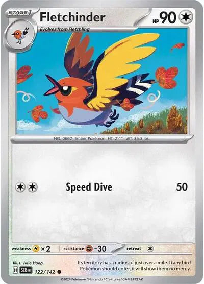 Fletchinder 122/142 · Reverse Holofoil (Stellar Crown)