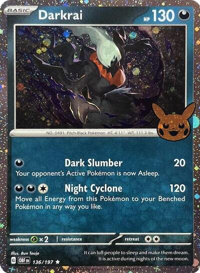Darkrai (Cosmos Holo) 136/197 (Trick or Trade BOOster Bundle 2024)