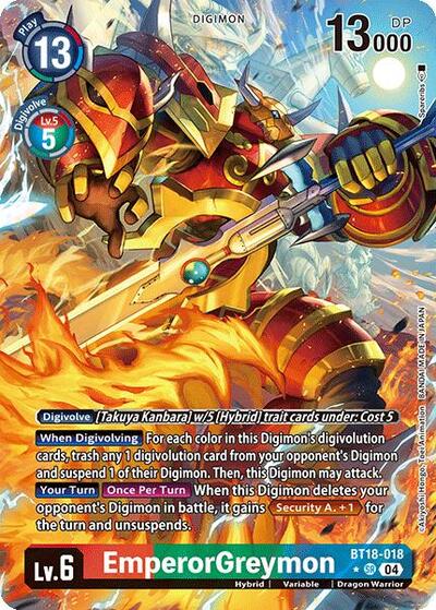 EmperorGreymon (Alternate Art) BT18-018 SR (Release Special Booster 2.0)