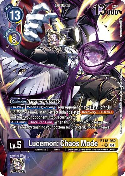 Lucemon: Chaos Mode (Alternate Art) BT18-082 SR (Release Special Booster 2.0)